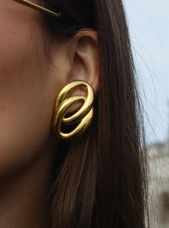 Round Huggie Earrings Minimalist Golden