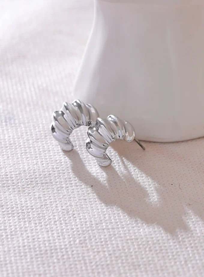 Metal C-Shape Geometric Earrings