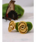 Round Double Circle Stud Earrings