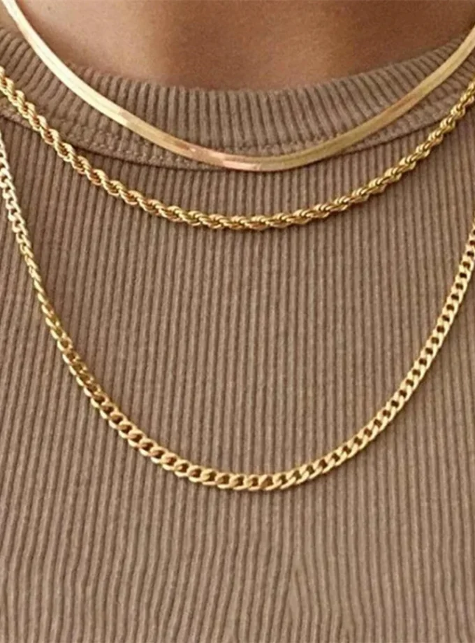 Geometry Twists Snake Chain Necklace
